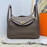 愛馬仕 Hermes lindy30 大象灰金扣手袋 斜挎包