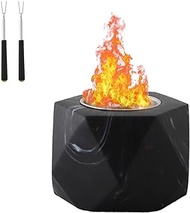 Small fire Pit Portable Fireplace -Indoor Table top fire Bowl, Patio fire Pit with Telescopic Grill Fork, Indoor and Outdoor Barbecue Gathering（ Black,5.1 * 3.5inch）