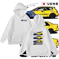 Honda Civic Spoon SportsEG EK ESI JDM Japan Car Automotive เสื้อฮู้ดแขนยาว ANYTEEเสื้อฮู้ดแขนยาวพิมพ