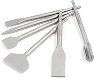 CO-Z 6-Piece Chisel Set for SDS Plus Bits Tile Grooving Scraping Flat Point Scaling Chisels Hammer D