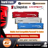 Kingston หน่วยความจำ DDR3 HyperX FURY 4GB 8GB 1333Mhz 1600Mhz 1866Mhz 240Pin DIMM 1.5V เดสก์ท็อปพีซี