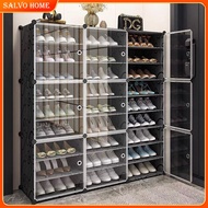 【SG Stock】Salvo DIY Shoe Rack With Door Stackable Shoe Storage Box Shoe Box Shoe Rack Cabinet Shoe C