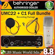 Behringer UMC22 Audiophile 2x2 USB Audio Interface with Midas Mic Preamplifier (UMC 22)