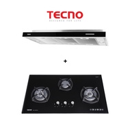 Tecno High Suction Hood TH979-3M + T333TGSV / T3388TGSV Glass Hob Package