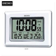 Velashop นาฬิกาดิจิตอล ตั้งโต๊ะหรือแขวนผนังไซโก้ Seiko Digital LCD Clock Pearlised - สีขาว รุ่น QHL058W, QHL058
