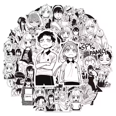 10/30/70pcs Cool Anime SPY×FAMILY Cartoon Stickers Black White Anya Forger Decal DIY Suitcase Statio