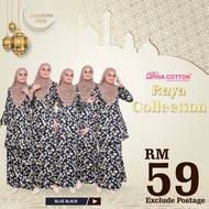 Baju Kurung Cotton (Blue Black)