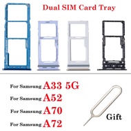 1Pcs For Samsung Galaxy A33 5G A52 A70 A72 Dual Sim Card + Micro SD Holder Slot Tray SIM Card Adapte