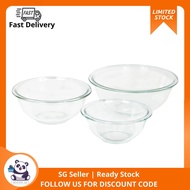 Pyrex Prepware 2/3-Piece Mixing Bowl Set, Clear