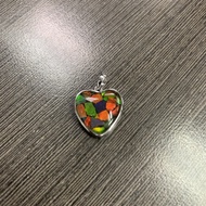 Ammonite Love ️ Pendant Top Three-Color Stitching Spotted Love Heart Pendant 15mm-1pc