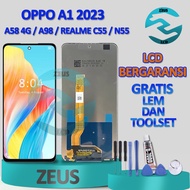 Oppo A1 2023 Lcd A58 4G/ A98/ Realem C55/ Narzo N55 Fullset Free Screwdriver Set + Glue
