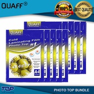 QUAFF Glossy Photo Top Cold Laminating Film Size: A4 20sheets Protection Film Photo Top Sticker