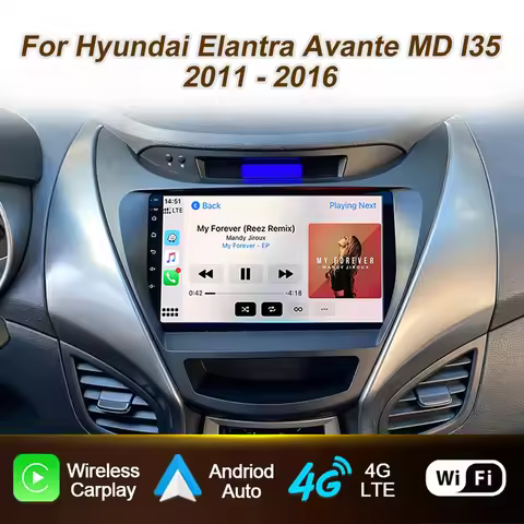Android 16 For Hyundai Elantra Avante MD I35 2011 - 2016 Car Radio Wireless Carplay Player Touch scr
