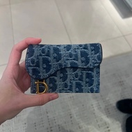 Dior Saddle Bloom Card Holder Blue Denim Dior Oblique Jacquard 牛仔 卡包  銀包 皮夾 |  S5611CDCE_M49E | 全新正牌