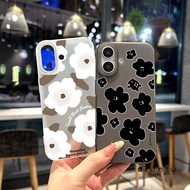 Compatible with iphone 16 Pro Max 15 Casing Black and white smiling flowers 11 12 13 14 Pro 7 8 Plus