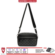 MV Bag Black Sling Bag Leather Casual Shoulder Beg Travel Trendy Messeger for Men Women Chest Cross Body Bag