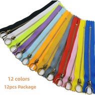 Wonesifee Metal Zippers 12pcs #3 Antique Brass Close-end Non-Separating Zippers Assorted Color for P