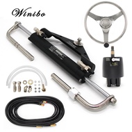 Winibo Outboard Engines up to 150HP Hydraulic Steering Kit With Steering Wheel for Boat with Helm Pu