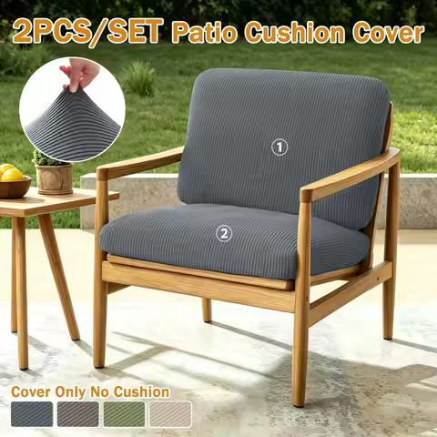 Elastic Striped Sofa Covers 2pcs/set Elastic Striped Sofa Covers Simple Solid Color Skin-friendly Co
