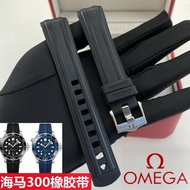 2024❂♛ CAI-时尚25 for/Omega/original watch strap new hippocampus 300 fluororubber original watch strap omg watch strap pin buckle accessories 20mm