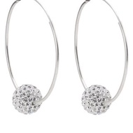 【Gift box】 Swiss Diamond Hoop Earrings