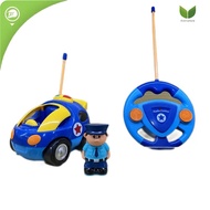 Eversalute 2023 Cartoon Remote Control Car Remote Police Car Control Car Racing Toy Cartoon Light Music Electric Birthday Festival Early Eduaction Learning Toy Gift For Kids