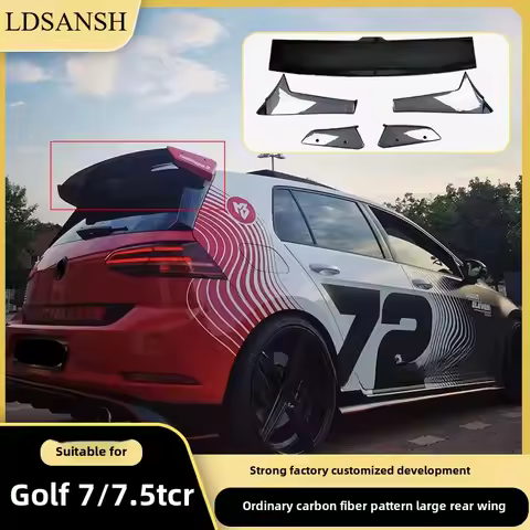 Suitable for Golf 7/7.5 modified TCR OETTINGER carbon fiber patterned large tail wing