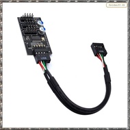 [L W H Y] 9Pin USB Hub Connector USB Splitter 1 to 3 USB2.0 9Pin Header Board Cable for Water Coolin