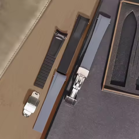 Fit For Tudor Black Bay 58 CTS FKM Rubber Strap Curved End Design With Deployment Clasp Watch Band W