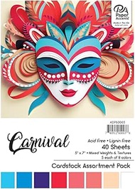 Accent Design Paper Accents Cardstock Variety Pack 5x7" 40 Sheets – Carnival Colored Cardstock, Card