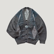 Vintage Pieree Dune Argyle Pattern Knit Cardigan