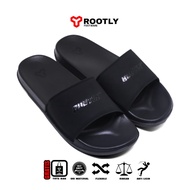 Rootly - Unisex Full Black Slipper Sandals