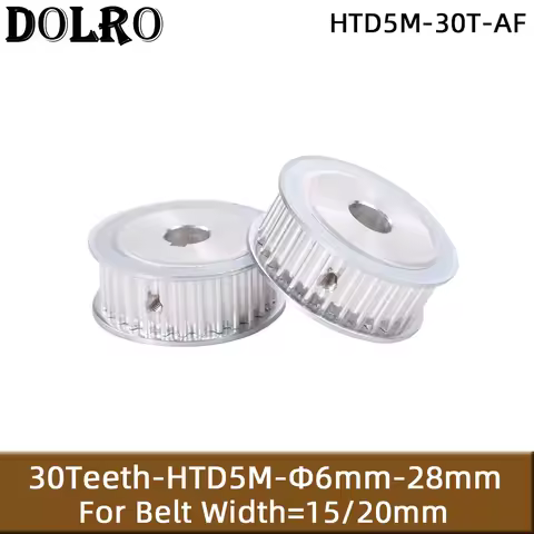 HTD5M 30 Teeth Synchronous Timing Pulley Bore 6/6.35/7/8/10/12/14/15/16/17/18/19/20/22/24/25mm for W
