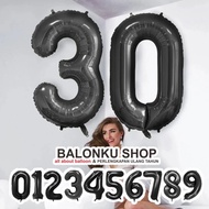 Balon Foil Angka Jumbo Hitam 100 cm / Balon Angka Jumbo 100cm