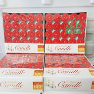 [HCM]Nến Tealight Cháy 4h Hoa Mai Bông Mai Hộp 100 Viên Nến Không Khói Sáp Paraffin