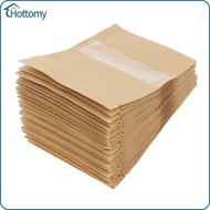50x Kraft Paper Bag Stand Up Pouch Food Zip Lock Packaging w/ Window