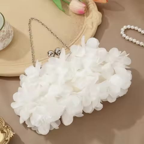 Flower Bag Crossbody Bag Fashion Custom Party Party Beautiful Satin Ladies Wedding Evening Bag