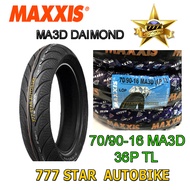 ยางนอก MAXXIS รุ่น MA3D DAIMOND (ยางเรเดียล ไม่ใช้ยางใน) เบอร์ 70/90 ขอบ 16 (36P) T/L = 1 เส้น **ยางใหม่**