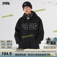 【公司貨】【f426店】國潮牌秋季情侶嘻哈四色大logo開衫寬鬆加絨衛衣