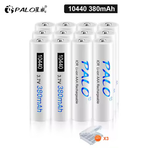 PALO 10440 Battery 3.7v Lithium ICR10440 3.7 Volts AAA Li-ion Rechargeable Battery for Remote Contro