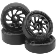 4PCS ShareGoo 1/28 RC Drift Wheels Metal Rims & Plastic 1/28 Drift Tires Compatible with 1/28 Wltoys