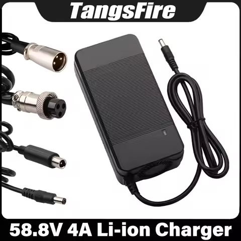 58.8V 4A Smart Lithium Battery Charger 14Series For 52V polymer Li-ion Battery Charger DC/XLR/GX16/R