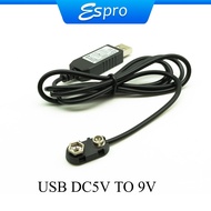 (can for Smart Tag) USB5V to 9V USB Power Supply Cable 9 Volt Battery Eliminator Replace 9V Battery