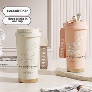 530ml ceramic liner coffee cup Portable Insulated tumbler Stainless Steel Water Bottle Tumbler