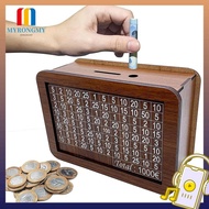 MYRONGMY Piggy Bank, with Saving Money Goals Counter Handmade Money Box, Home Use Reusable Wooden Co