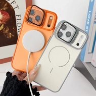 Luxury Skin Feel Built-in Stand Magnetic Phone Case For iPhone 17 13 14 15 16 Pro Max 16 15 14 Plus 