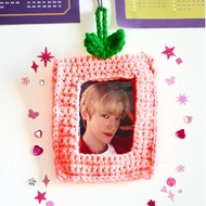 [Can Custom/request] Photocard/Toploader Holder Peach Crochet Knit