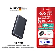 [สินค้าขายดี] AUKEY PB-Y42 พาวเวอร์แบงค์ชาร์จเร็ว Sprint X 20K 30W 20000mAh Portable Power Bank with