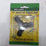 Snap in coupling Y branch hose connection 3 sellery water faucet connection aer connection