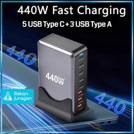 Taffware Desktop Charger Fast Charging Multi Port USB Type C GaN3 440W - YMX-440W